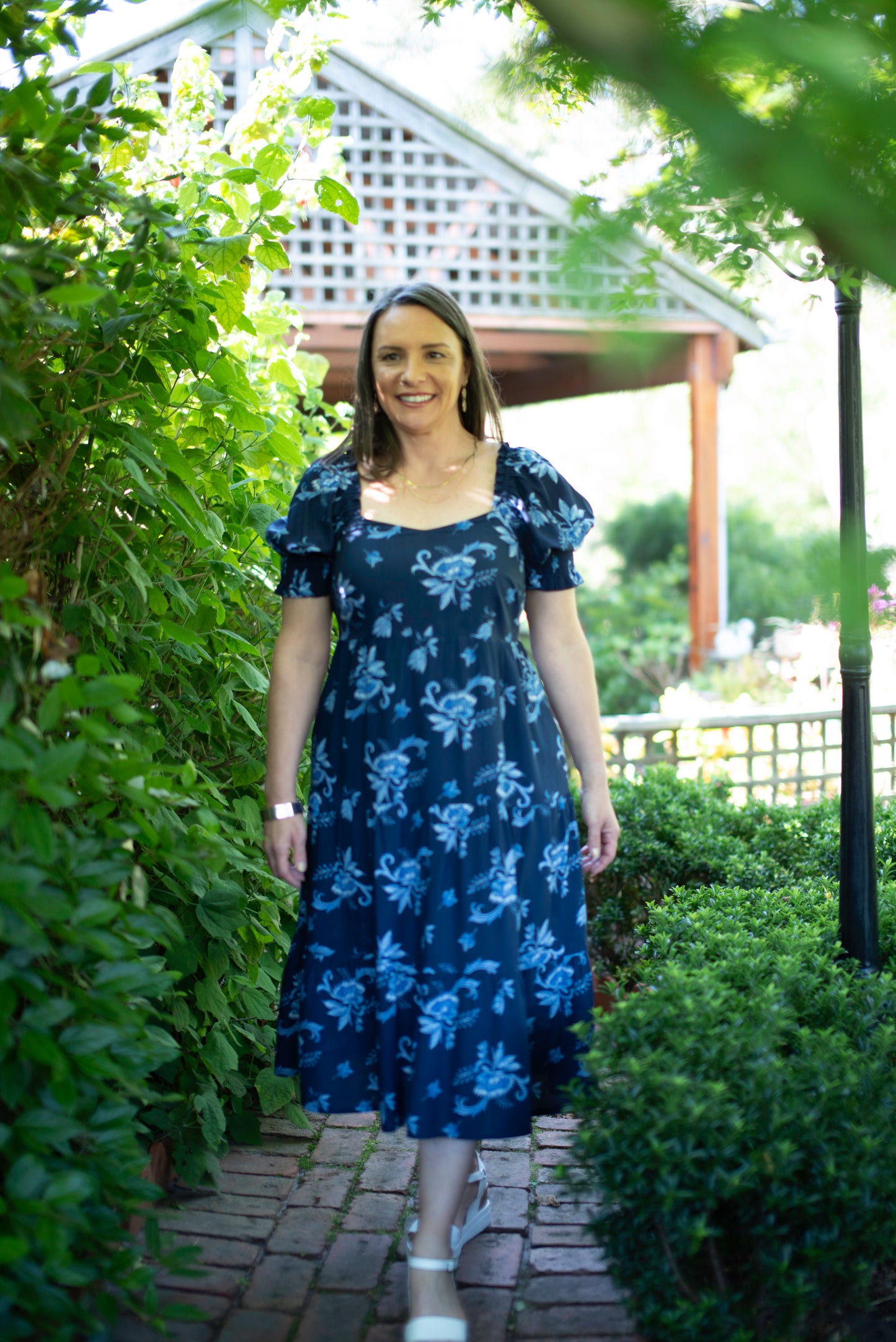 The Effortless- Blue batik printed tier dress